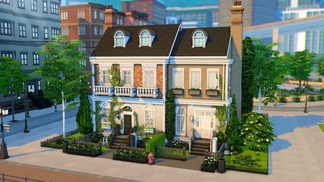 Sims 4 Houses Layout, The Sims 4 Lots, Sims Freeplay Houses, San Myshuno, Sims 4 House Plans, Sims 4 House Building, London Townhouse, Sims 4 House Design, Casas The Sims 4