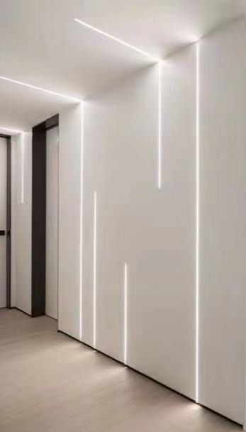 Led Hallway Lighting, Led Aluminum Profile, Led Profil, Gypsum Wall, Led Profile, Stripped Wall, تصميم داخلي فاخر, Aluminium Profile, Led Band