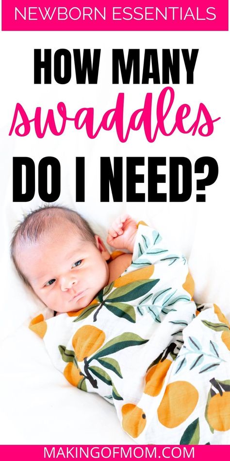 How many swaddle blankets do I need for a newborn? Here's how many you need plus tips on what kind to get and how to use them properly! How Many Swaddles Do I Need, Birth Hospital Bag, Newborn Advice, Newborn Needs, Baby Registry Must Haves, Baby Reading, Getting Ready For Baby, Baby Planning, Swaddle Blankets