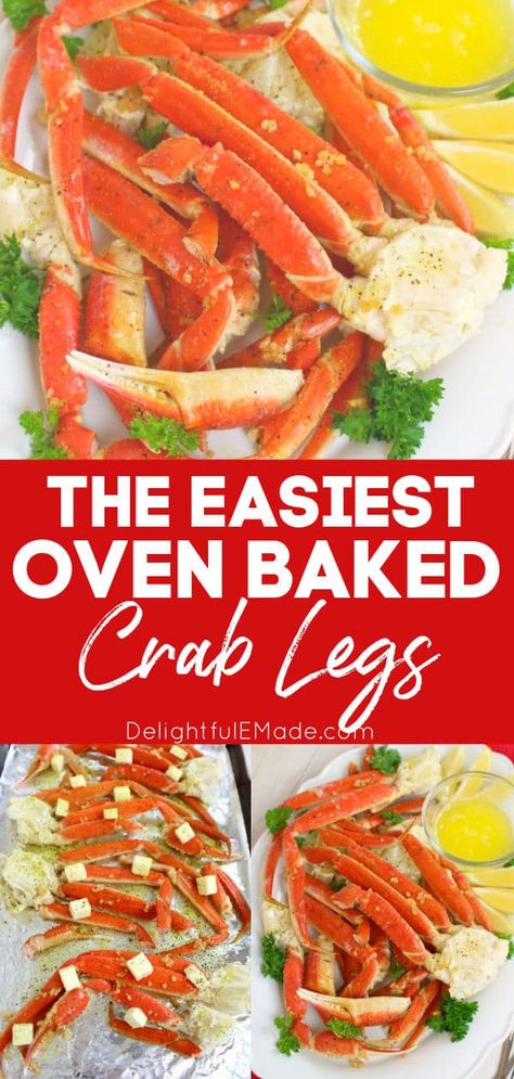 Easy Crab Leg Recipes, Crab Legs And Shrimp In Oven, Steak And Crab Legs Dinner, Baked Crab Legs Oven, Snow Crab Legs Recipe Baked, Snow Crab Legs Recipe, Crab Legs In The Oven, Steamed Crab Legs, Cooking Crab Legs