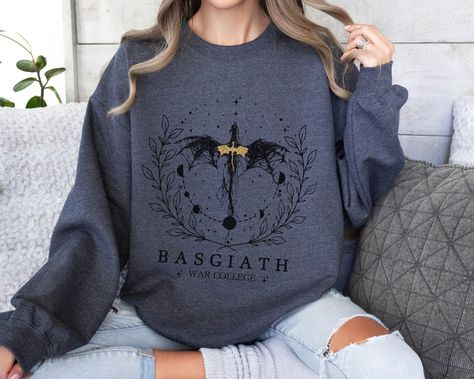 Fourth Wing Sweatshirt, Basgiath War College, Dragon Rider, Violet Sorrengail, Xaden Riorson, Riders Quadrant Fantasy Reader Bookish T-Shirt Fourth Wing Merch, 4th Wing, Violet Sorrengail, Iron Flame, College Shirt, Merch Ideas, Fourth Wing, College Shirts, Gift Inspo