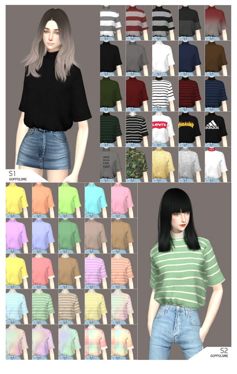 GPME Oversized T shirt S1/S2 Download S1 // S2 Hair : @spectacledchic-sims4 @jakeasims Pants : @spectacledchic-sims4 Skirt : @cleotopia Thanks for all CC creators ❤ Sims Baby, The Sims 4 Packs, Sims 4 Game Mods, Sims 4 Gameplay, Sims 4 Teen, Sims 4 Dresses, Sims 4 Characters, Sims 4 Toddler, Sims Four