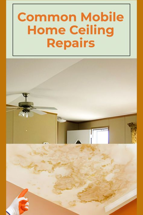 Mobile Home Ceiling Repairs Mobile Home Ceiling Ideas, Mobile Home Ceiling Remodel, Mobile Home Ceiling, Water Damaged Ceiling, Triple Wide Mobile Homes, Repair Ceilings, Mobile Home Roof, Ceiling Leak, New Manufactured Homes