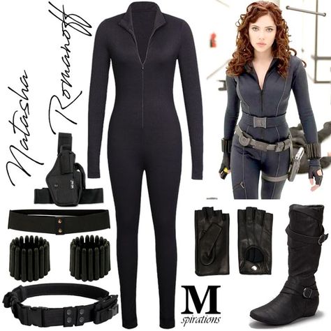 Diy Black Widow Costume For Women, Hulk And Black Widow Costume, Black Widow Disfraz, Natasha Romanoff Cosplay, Black Widow Avengers Costume, Movies Costumes Ideas, Black Widow Iron Man 2, Avengers Halloween Costume, Diy Black Widow Costume