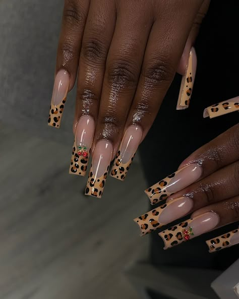 Gel-X 🐆❤️‍🔥 September books are open 🫶🏾 #nailtech #nailsofinstagram #nailart #acrylicnails #gelnails #jacksonmsnailtech #winternails #freestylenails #longnails #leopardnails #nailstyle #longnails #squarenails #coffinnails #manicure #atlantanailtech #ombrenails #springnails #atlnailtech #explorepage Fall Nails Square Long, Leopard Print French Tip Nails, Brown Crocodile Nails, Brown Alligator Nails, Tan Nails Acrylic, Medium Length Acrylic Nails Square, Long Cheetah Print Nails, Birthday Nails Cheetah, Leopard Fall Nails