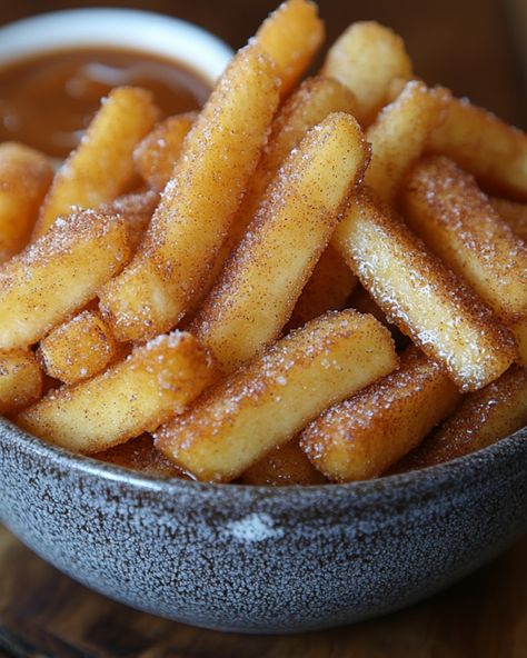 𝗔𝗽𝗽𝗹𝗲 𝗙𝗿𝗶𝗲𝘀 🍏🍟 🛒 Ingredients For the Apple Fries: 4 large apples (Granny Smith or Honeycrisp) 1 cup all-purpose flour 1 teaspoon baking powder ¼ teaspoon salt 1 cup sparkling water or club soda Vegetable oil, for frying For the Cinnamon Sugar Coating: ½ cup granulated sugar 1 tablespoon ground cinnamon For the Caramel Dipping Sauce: ½ cup caramel sauce (store-bought or homemade) 👩‍🍳 Instructions 1️⃣ Prepare the apples: Peel and core the apples, then cut them into thick, fry-like slic... Apple Wedge Fries, Apple Fries, Wedge Fries, Caramel Dipping Sauce, Apple Dip, Fried Apples, Club Soda, Granny Smith, Caramel Sauce