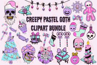 Goth Christmas Ornaments, Pastel Goth Christmas, Goth Clipart, Evil Snowman, Candy Cane Cake, Skull With Hat, Stripe Light, Goth Christmas, Christmas Tattoo