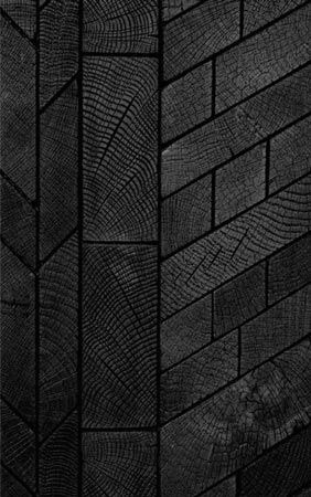 Embrace Darkness, End Grain Flooring, Black Wood Stain, Wood Parquet Flooring, Charred Wood, Wood Parquet, Shou Sugi Ban, End Grain, Parquet Flooring