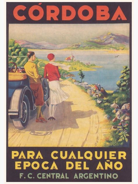 "Cordoba, Argentina Vintage Travel Poster" Poster for Sale by vintagevivian | Redbubble Argentina Tourism, Argentina Culture, Art Deco Travel Posters, German Travel, Visit Argentina, Winter Resort, Tourism Poster, Travel Poster Design, Litho Print