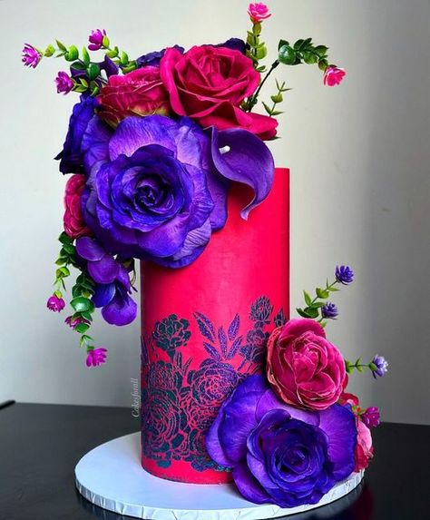 Best Cake Designs, Bespoke Cakes, Flower Cake Design, Learn Cake Decorating, Purple Cake, Cool Cake Designs, Best Cake, Creative Birthday Cakes, Fall Wedding Cakes