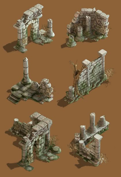 Ancient Ruins - News - Totem Tribe II: Jotun Ruins Reference, Ruins Concept Art, Ruined Tower, Hirst Arts, Environment Props, Building Concept, Isometric Art, Wargaming Terrain, Level Design