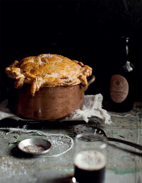 Beef and Guinness Pie Recipe Irish Dinner Recipes, Beef And Guinness Pie, Guinness Pie, Beef Pot Pies, Puff Pastry Crust, Beef Pies, Cooking With Beer, Dinner And A Movie, Homemade Beef