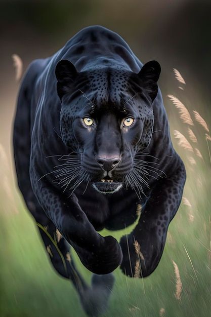 Black Jaguar Animal, Black Panther Cat, Panther Pictures, Panther Cat, Tiger Artwork, Spirit Animal Art, Wild Animals Pictures, Cat Art Illustration, Animal Portraits Art