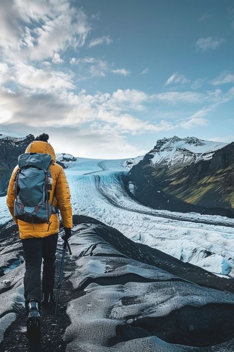 Explore Ice Caves with Glacier Hiking in Iceland 🧊✨ Discover the beauty of Iceland's glaciers with guided glacier hikes. Explore stunning ice caves, traverse icy landscapes, and experience the unique beauty of Iceland. 🌿🇮🇸 #GlacierHiking #IcelandAdventure #AdventureTravel #IceCaves Iceland Aesthetic, Iceland Hiking, Iceland Glacier, Ice Caves, Iceland Adventures, Adventure Aesthetic, Unique Beauty, Outdoor Adventure, Iceland