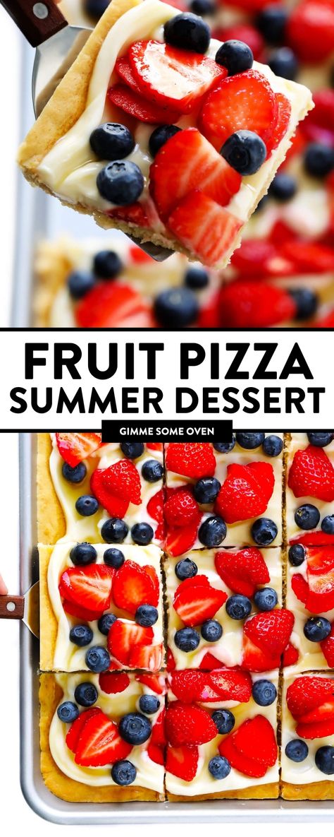 Easy Fruit Pizza, Dessert Pizza Recipes, Fruit Sauces, Sugar Cookie Crust, Fruit Pizza Recipe, Fruit Dessert Recipes, Easy Summer Desserts, Fruit Pizza, Dessert Pizza