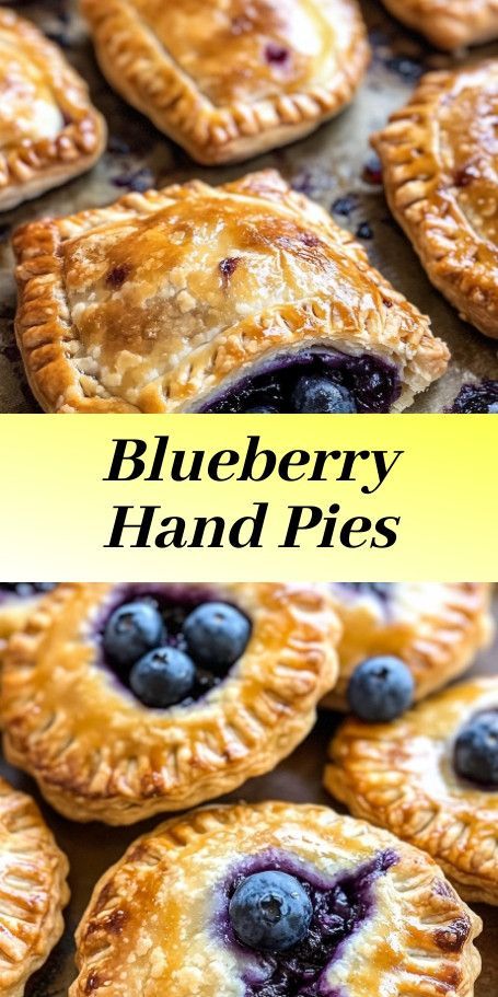 Blueberry Bliss Hand Pies: Indulge in these delightful hand pies filled with juicy blueberries and wrapped in a flaky crust. Perfect for a cozy evening or a quick sweet treat. #BlueberryHandPies #EasyDesserts #SeasonalSweets Blueberry Hand Pie, Blueberry Hand Pies, Huckleberry Pie, Hand Pie Recipes, Blueberry Pie Filling, Hand Pie, Flaky Pie Crust, Pot Pies, Blueberry Muffin