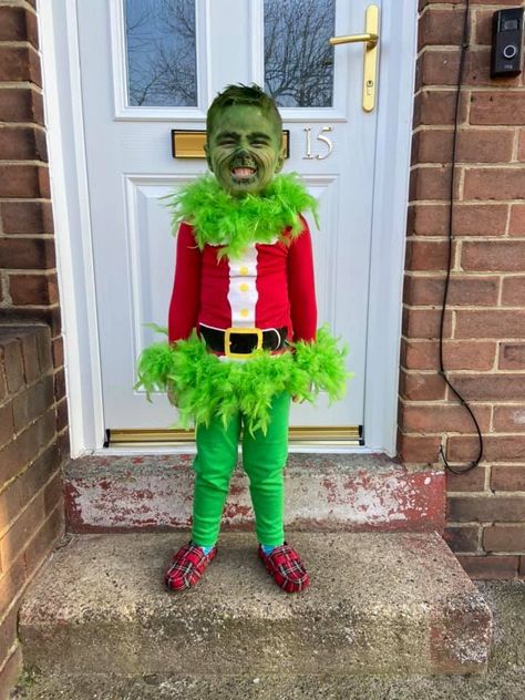 Grinch Day At School Outfit Boys, Grinch Costume For Kids Diy, Baby Grinch Costume, Kids Grinch Costume, Baby Christmas Costumes, Grinch Costume, Grinch Costumes, Boys School Outfits, Green People