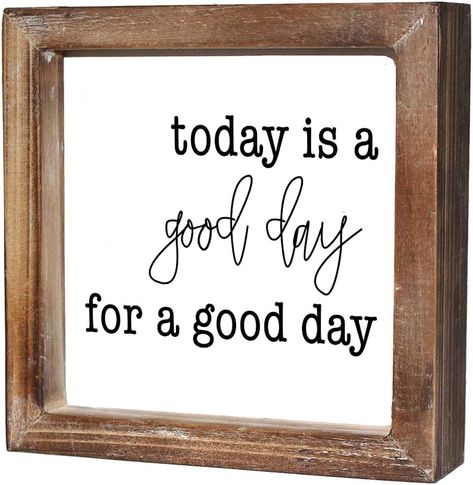 Amazon.com: MACVAD Today is A Good Day for A Good Day Inspirational Wood Box Sign for Home Decor,Freestanding Mini Wood Block Sign for Desk,Shelf or Wall Display 6" x 6" x 1.57" : Home & Kitchen Coffee Table Pictures, Uplifting Gifts, Today Is A Good Day, Laundry Signs, Desk Shelf, Desk Shelves, Box Signs, Farmhouse Signs, Wood Box