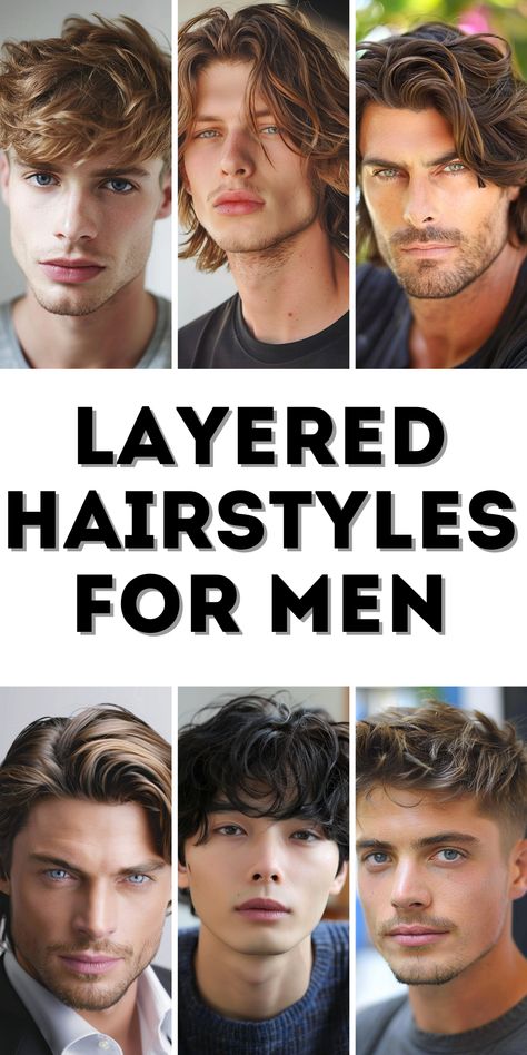 27 Layered Hairstyles for Men From Short to Long Including Medium Length Shaggy and Korean Styles Men’s Undercut Haircut Medium, Men's Haircuts Medium Length, Mens Short To Medium Hairstyles, Men Medium Layered Hairstyles, Flo Hairstyle Men, Mens Haircut Long On Top Straight Hair, Straight Male Hairstyles, Long Short Hair Men, Frat Boy Haircut