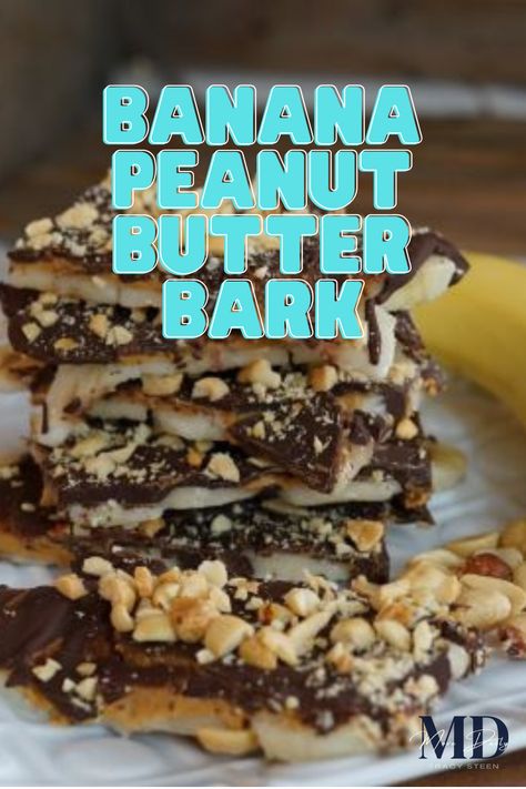 Banana Peanut Butter Chocolate Bark Banana Peanut Butter And Chocolate Bites, Bananas Peanut Butter And Chocolate, Frozen Banana Bark, Banana Chocolate Bark, Banana Peanut Butter Frozen Treats, Chocolate Peanut Butter Banana Bark, Frozen Peanut Butter Banana Bites, Banana Christmas Treats, Banana Peanut Butter Chocolate Bark