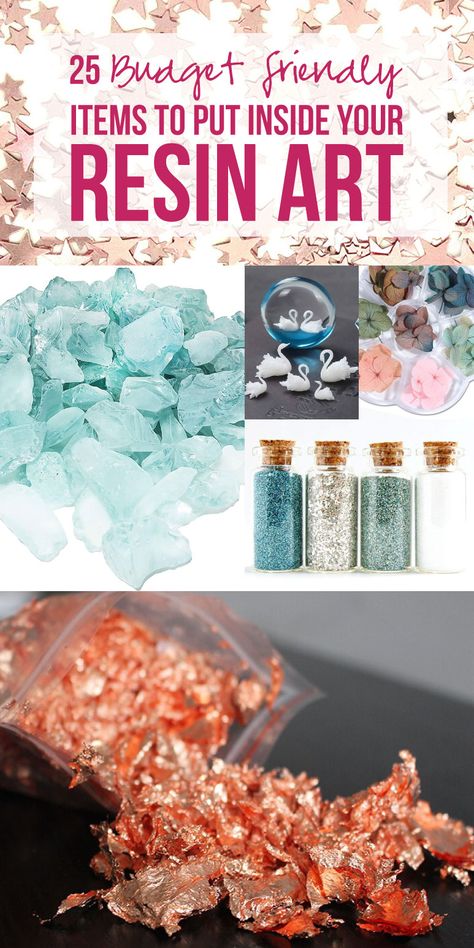 25 Budget Friendly Items to Put Inside your Resin Art - Happily Ever After, Etc. Crafts With Resin Ideas, What Can You Use For Resin Molds, Resin Art Baby Gift, Poured Resin Art, Diy Geode Resin Art, How To Use Epoxy Resin Tutorials, Epoxy Resin Diy Ideas, How To Make Geode Resin Art, Resin And Cricut Projects