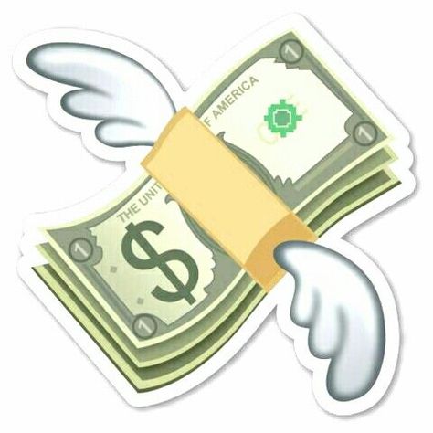 Money with wings emoji Money With Wings Tattoo, Money With Wings Drawing, Money With Wings, Dollar Sticker, Money Emoji, Money Bag Tattoo, Alas Tattoo, Money Logo, Money Stickers