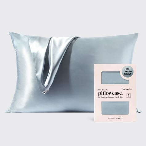 Satin Pillowcase - Haze Blue Sill Pillow Cases, Silk Pillow Case, Bday Wishlist, Xmas Wishlist, Silk Pillowcases, Satin Pillow, Satin Pillowcase, Hair Healthy, Make Up Remover