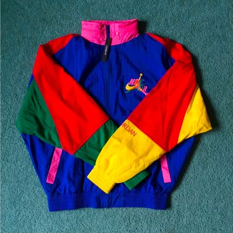 A Very Unique/Rare Nike Air Jordan Vintage Style Windbreaker Jacket (M) -Very Unique/Rare -90’s/Retro -Vintage -Tags Removed -Wore It One Time -Street Wear ***Please Listen Very Carefully> I Have Wore This Jacket One Time And Had Removed All The Tags So Don’t Expect It To Be Like Brand New Or Something. There May Also Probably Be A Small Stain On It Somewhere On The Jacket But Definitely Can Be Removed If It’s Washed. Once Again That’s Just A Maybe Since I Did Wear It One Time & Thank You! Vintage Hooded Windbreaker For Streetwear, Pixel Clothes, Vintage Jackets Retro, Retro Blue Windbreaker For Streetwear, Retro Multicolor Windbreaker For Streetwear, Retro Outfits 90s, Vintage Nylon Windbreaker For Streetwear, 80s Vintage Fashion, Style Windbreaker