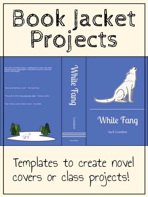 Creating poster-sized (11x17) book jackets is a great way to give students more real estate and something that can actually fit a book. Students can summarize the story, pick out important elements, write a biography of the author, and even create reviews for the story. Use them for a piece of literature in class or for student created stories! Book Jacket Book Report, Write A Biography, 4th Grade Books, Fun Reading Activities, Writing A Biography, Craft Therapy, Writing Essays, Create A Book, Reading Projects