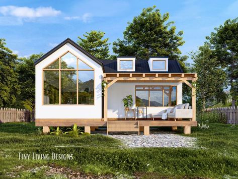 Design Casa Piccola, Modern Tiny Home, Tiny Home Plans, Log Cabin Plans, Small Tiny House, Tiny House Floor Plans, Seni Dan Kraf, Modern Tiny House, Tiny House Cabin