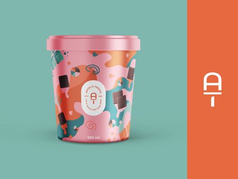 Plastic Cup Design, Luxury Ice Cream Packaging Design, Ice Cream Cup Packaging, Unique Ice Cream Packaging, Ice Cream Cups Packaging, Ice Cream Cup Design Packaging, Treat Packaging, Cream Packaging, Ice Cream Packaging