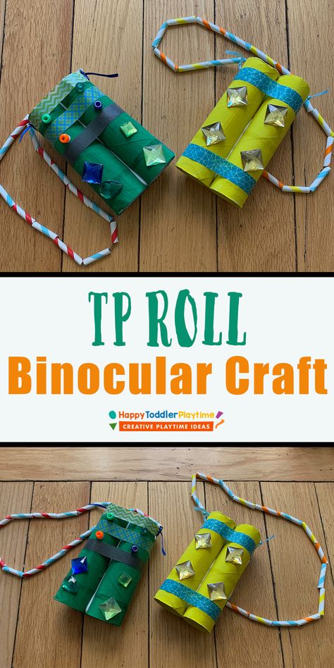 Toilet Paper Roll Binoculars, Paper Roll Binoculars, Binocular Craft, Easy Preschool Crafts, Babysitting Crafts, Easter Board, Cute Craft, Summer Camp Crafts, Homeschool Crafts