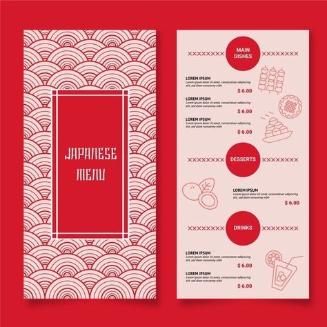 Asian Menu Design, Japanese Menu Design, Japanese Food Menu, Japanese Restaurant Menu, Chinese Food Menu, Menu Design Layout, Menu Sushi, Chinese Menu, Sushi Menu