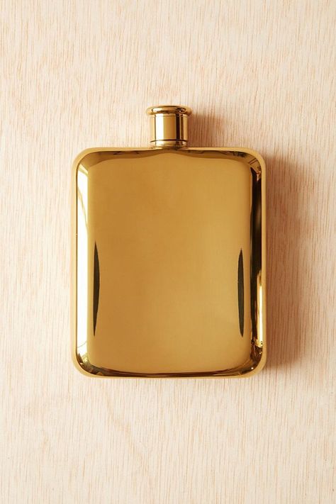 Gold Plated Flask Gold Flask, Modern Bachelor Pad, Summer Travel Essentials, Spring Trip, Hip Flask, Fancy Pants, Flask, Liquor, Packaging Design