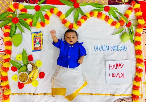 Ugadi Theme Photoshoot, Ugadhi Theme Baby Photoshoot, Ugadi Theme Baby Photoshoot, Ugadi Photoshoot For Babies, Ugadi Photoshoot, Baby Monthly Photoshoot Ideas, Monthly Baby Photos Boy, Monthly Photoshoot Ideas, Twin Baby Photos