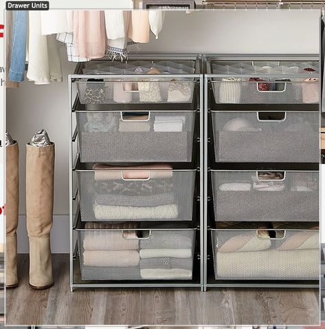 Clothes Bin Storage, Closet Storage Bins Organizing Ideas, Organization Bins Bedroom, Aesthetic Storage Bins, Closet Bins For Clothes, Clear Storage Bins Organization Closet, Clothing Rack Bedroom Storage Bins, 3 Drawer Plastic Storage Clothes, Industrial Storage Bins