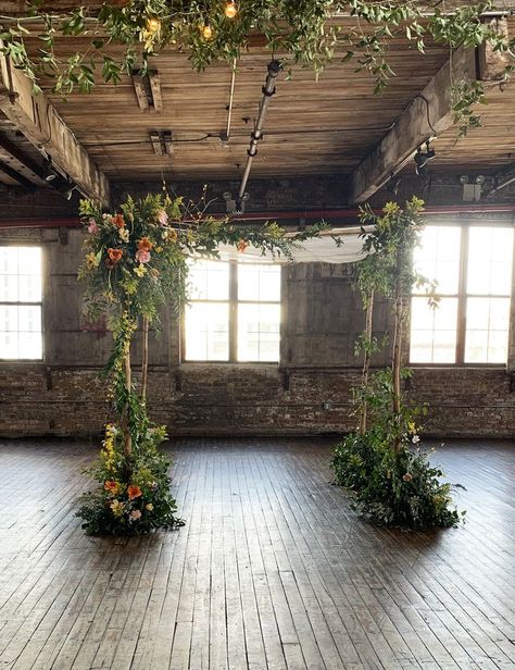 Birch Chuppah, Kew Gardens Wedding, Fall Ceremony, Floral Archway, Floral Arch Wedding, Wedding Reception Flowers, Loft Wedding, Wedding Ceremony Flowers, Ceremony Arch