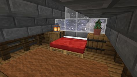 Minecraft Attic Interior, Minecraft Attic Bedroom, Minecraft Attic Ideas, Minecraft Attic, Cosy Attic, Minecraft Interior Ideas, Minecraft Decor, Decor Minecraft, Interior Minecraft