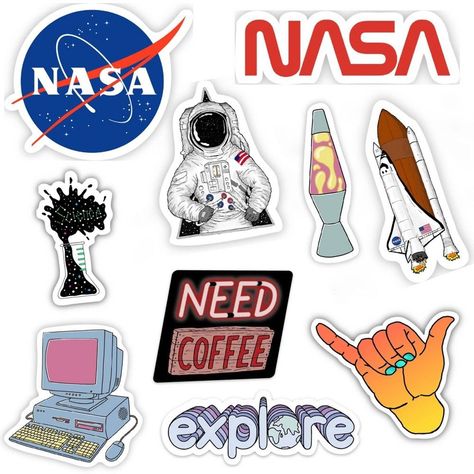 These Big Moods assorted stickers are perfect for space and science lovers. Our stickers are waterproof and weather resistant, making them great for indoor and outdoor uses. Decorate water bottles, laptops, phone cases, planners, journals, binders, coolers, suitcases, bikes, and more. Big Moods provides high quality vinyl stickers made to spread happiness. Express yourself with sticker art that is made for every big mood! This sticker 10 pack is perfect for anyone who loves NASA, Astronauts, Roc Space Stickers Printable, Science Stickers, Big Mood, Bee Sticker, Tumblr Stickers, Nasa Astronauts, Stickers Printable, Floral Printables, Dog Stickers