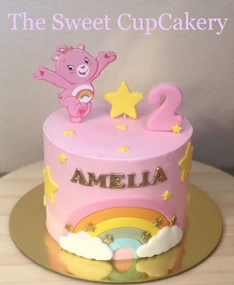 Care Bear Smash Cake Ideas, Carebear Smash Cake, Care Bears Smash Cake, Care Bears 2nd Birthday Party, Care Bear 2nd Birthday Party, Care Bear Smash Cake, Carebear Birthday Cake, Care Bears First Birthday Party, Care Bears Cake Ideas