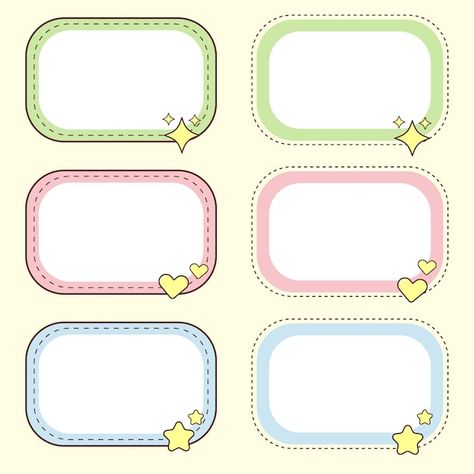 Adorable border box collection set of cu... | Premium Vector #Freepik #vector #label-shape #vintage-shape #sticker-background #sketch Pink Classroom, School Labels Printables, Flash Card Template, Banner Doodle, Sticker Background, Labels Printables Free Templates, Background Sketch, Color Worksheets For Preschool, Presentation Ideas For School