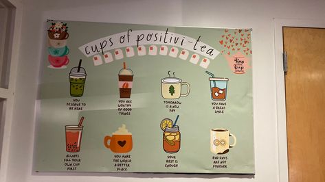 Leasing Office Bulletin Board, Cup Of Pep Talk Bulletin Board, Boba Bulletin Board, Ra Bulletin Boards Community, Residential Assistant Bulletin Boards, March Bulletin Board Ideas College, Easy Ra Bulletin Boards, Mental Health Ra Bulletin Board, Tea Bulletin Board