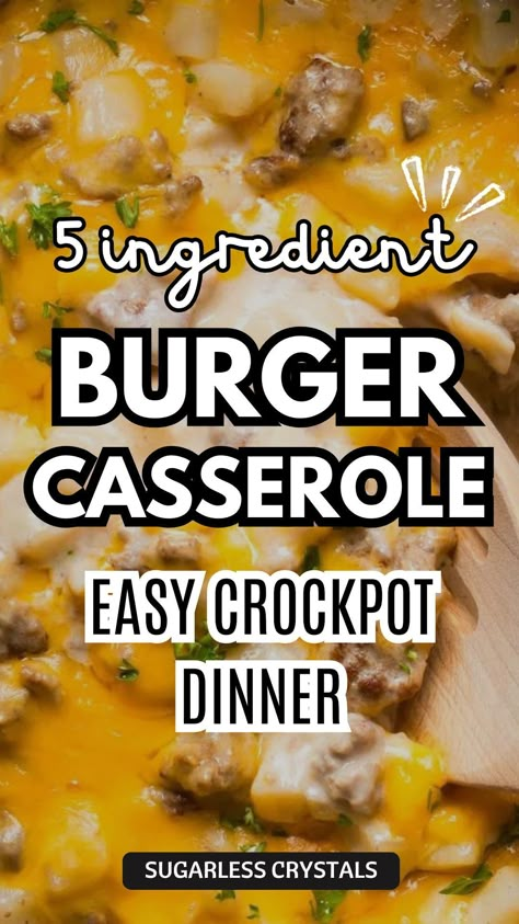 Discover an effortless way to enjoy a comforting meal with our Easy Crockpot Hamburger & Potato Casserole Recipe. This hearty dish combines ground beef, diced potatoes, and a creamy mushroom sauce, slow-cooked to perfection. Perfect for busy weeknights, this recipe requires minimal prep and delivers maximum flavor. Customize it with your favorite veggies and enjoy a delicious, complete meal that the whole family will love. Get ready to dig in! Crockpot Hamburger Potato Casserole Eating On A Dime, Hamburger Meat And Potatoes Recipes Crock Pot, Diced Potato Crockpot Recipes, Ground Beef Crockpot Casseroles, Quick And Easy Crockpot Recipes Ground Beef, Casserole With Ground Beef And Potatoes, Hamburger Crockpot Recipes Easy, Ground Beef Potato Crockpot Recipes, Ground Beef And Potatoes Crock Pot