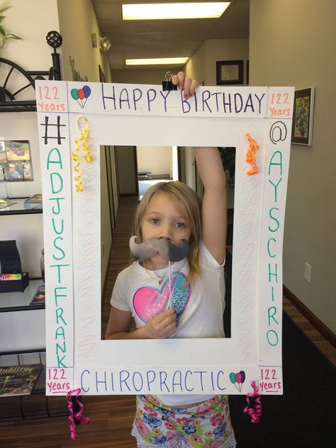 Chiropractic Birthday Ideas, Chiropractic Marketing Ideas, Marketing Ideas Social Media, Photobooth Idea, Massage Ideas, Chiropractic Quotes, Chiropractic Marketing, Social Media Ideas, Healthcare Marketing