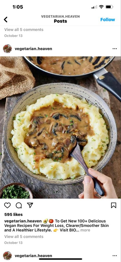 Vegan Mushroom Stroganoff, Mash Potatoes, Mushroom Stroganoff, Vegetarian Foods, Leftover Mashed Potatoes, Health Nut, Shepherds Pie, Delicious Vegan Recipes, Save Food