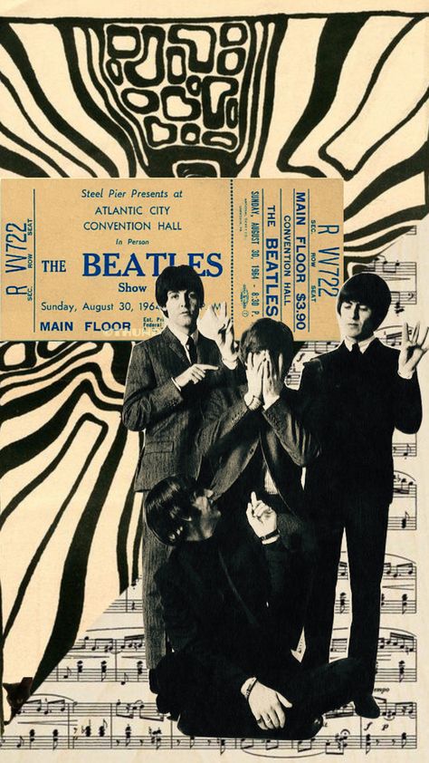 Beetles Wallpaper Band, The Beatles Moodboard, The Beatles Scrapbook, Beatles Aesthetic Poster, Aesthetic Beatles Wallpaper, The Beatles Poster Aesthetic, Beatles Aesthetic Outfit, The Beatles Wallpaper Iphone, Beatles Aesthetic Wallpaper