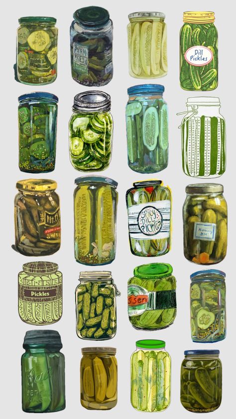 Pickle Background, Green Inspo, Wallpaper Food, Laptop Case Stickers, Food Babe, Food Wallpaper, Pickle Jars, Food Obsession, Artsy Fartsy