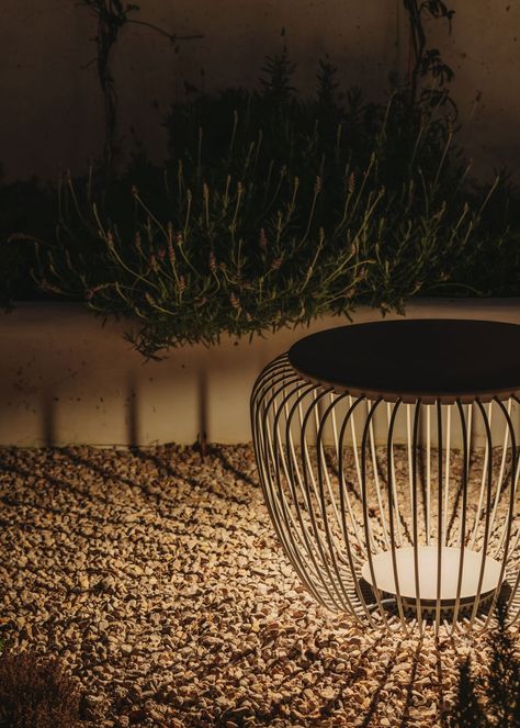 vibia-the-edit-outdoor-collection-mediterranean-villa-meridian3 Lap Pool Designs, Bamboo Floor Lamp, Entrance Garden, Porch Flowers, Organic Structure, Mediterranean Villa, Aromatic Plant, Beacon Of Light, Outdoor Floor Lamps