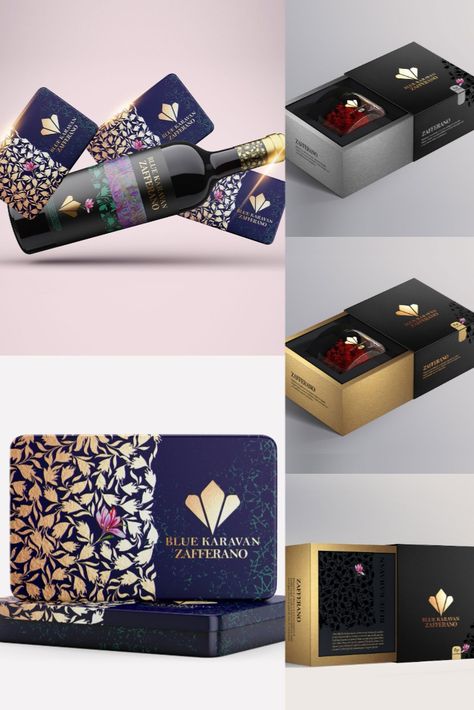 Saffron Box Design, Saree Branding, Saffron Packaging, Spice Gift Box, Instagram Grid Design, Cafe Logo Design, Luxury Packaging Design, Spice Gift, Perfume Box