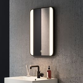 Demister Bathroom Mirrors | Anti Fog Mirrors | Victorian Plumbing Heated Bathroom Mirror, Mirror Victorian, Gold Vanity Mirror, Illuminated Bathroom Mirror, Practical Bathroom, Rectangular Bathroom Mirror, Gold Vanity, Bathroom Upgrade, Bathroom Inspiration Modern